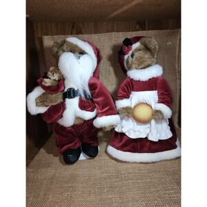 Bearington Bears Mr Claus & Mrs Claus Christmas Collection Dressed In Santa Suit